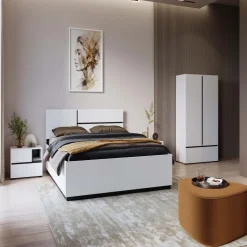 Armadio 89x210h cm 2 ante con cassetto bianco opaco Lolla