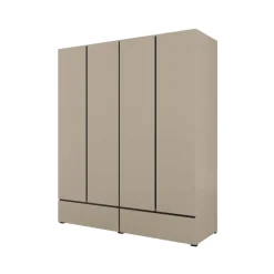 Armadio 180x210h cm 4 ante con 2 cassetti tortora Lolla