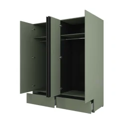 Armadio 180x210h cm 4 ante con 2 cassetti verde Lolla
