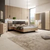 Armadio 220x211h cm 4 ante con specchio rovere antracite Rubik
