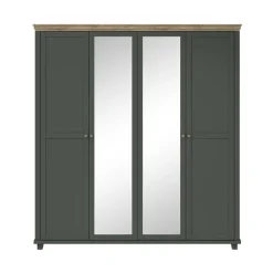 Armadio 200x216h cm 4 ante con specchio verde quercia Texel