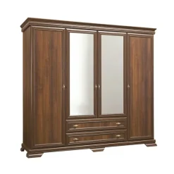 Armadio 208x211h cm 4 ante con specchio 2 cassetti arte povera quercia Kelly