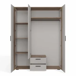 Armadio 150x200h cm 3 ante con specchio e 2 cassetti beige cashmere rovere Parker
