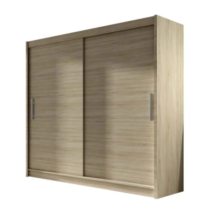 Armadio 180x215h cm 2 ante design moderno scorrevoli rovere Aisha