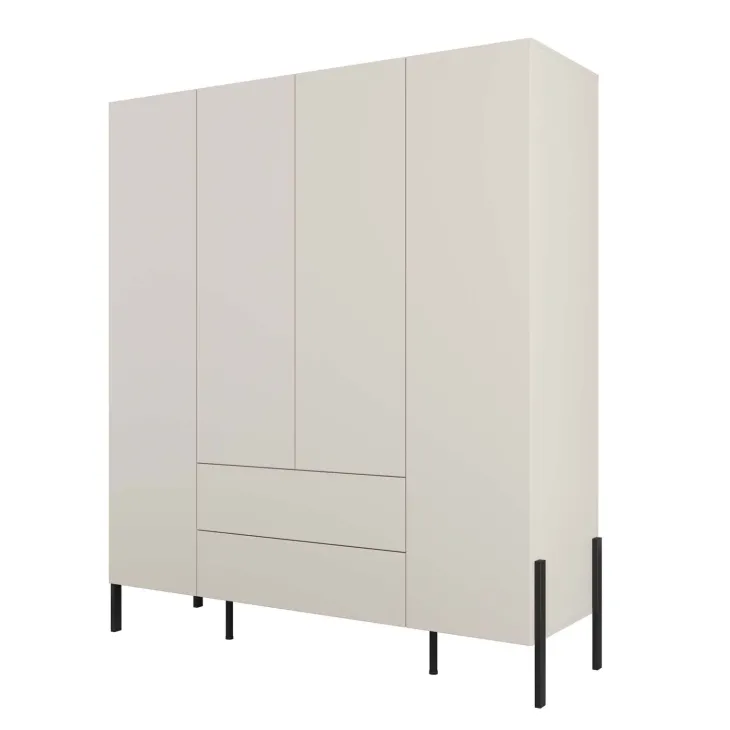 Armadio 184x210h cm 4 ante e 2 cassetti beige cashmere Simple