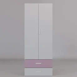 Armadio 80x200h cm 2 ante e 2 cassetti cashmere rosa Colorful