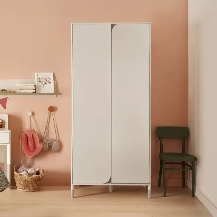 Armadio 92x201h cm 2 ante moderno beige cashmere Rita