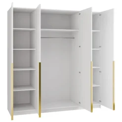 Armadio 200x215h cm 4 ante moderno bianco oro Glammy 4