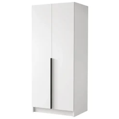 Armadio 100x215h cm 2 ante moderno bianco nero Glammy 2