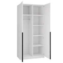 Armadio 100x215h cm 2 ante moderno bianco nero Glammy 2