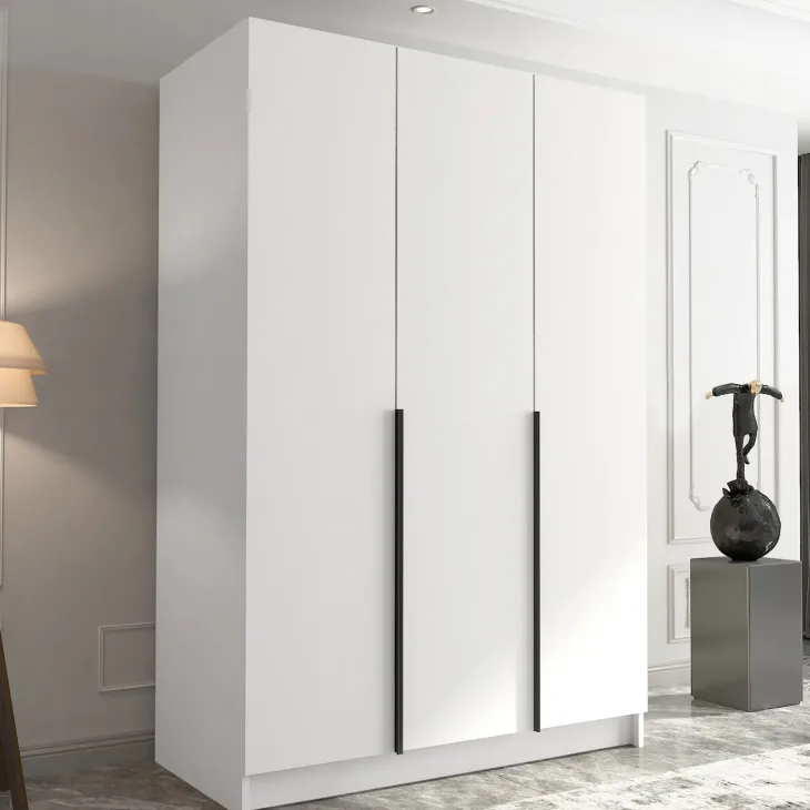 Armadio 150x215h cm 3 ante moderno bianco nero Glammy 3