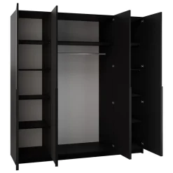 Armadio 200x215h cm 4 ante moderno nero Glammy 4