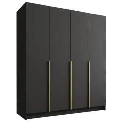 Armadio 200x215h cm 4 ante moderno nero oro Glammy 4