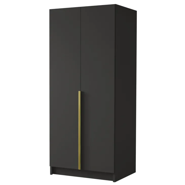 Armadio 100x215h cm 2 ante moderno nero oro Glammy 2