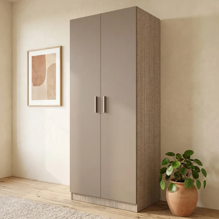 Armadio 80x191h cm 2 ante moderno rovere scuro marrone Ilario