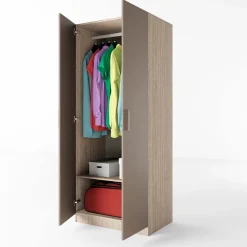 Armadio 80x191h cm 2 ante moderno rovere scuro marrone Ilario