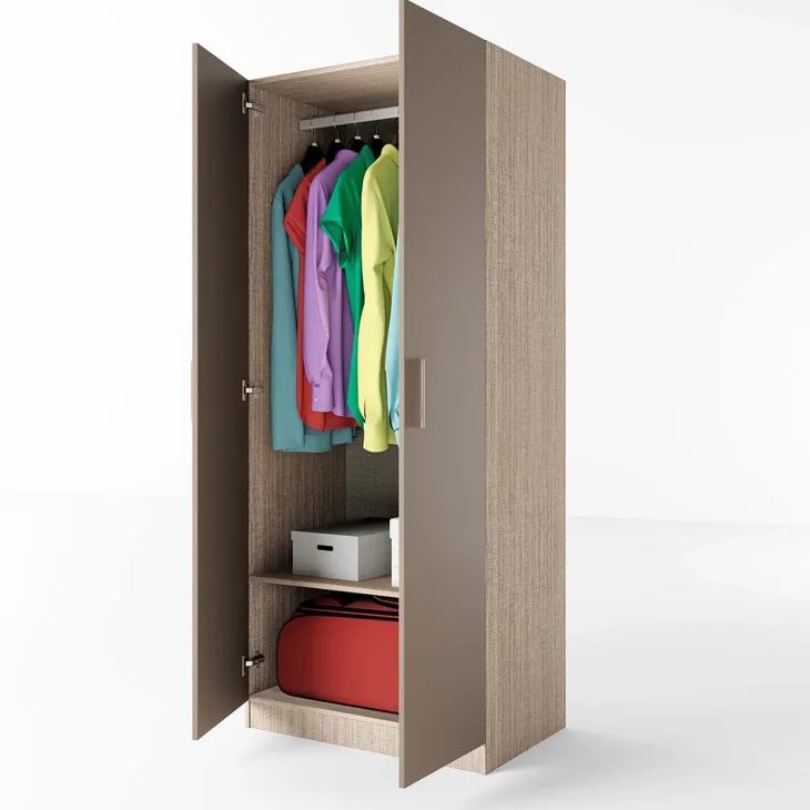 Armadio 80x191h cm 2 ante moderno rovere scuro marrone Ilario