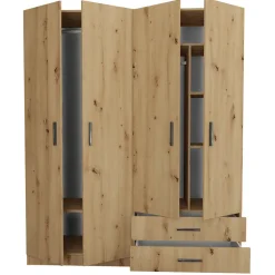 Armadio 80x191h cm 2 ante moderno rovere rustico Ilario