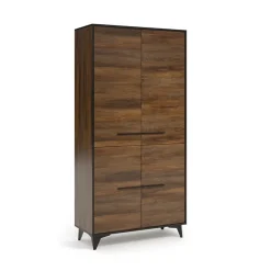 Armadio 91x185h cm 4 ante 5 ripiani noce Line