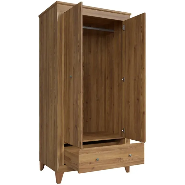 Armadio 102x202h cm 2 ante rovere scuro Lucca
