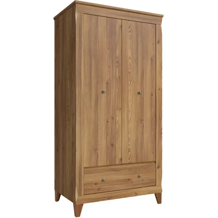 Armadio 102x202h cm 2 ante rovere scuro Lucca