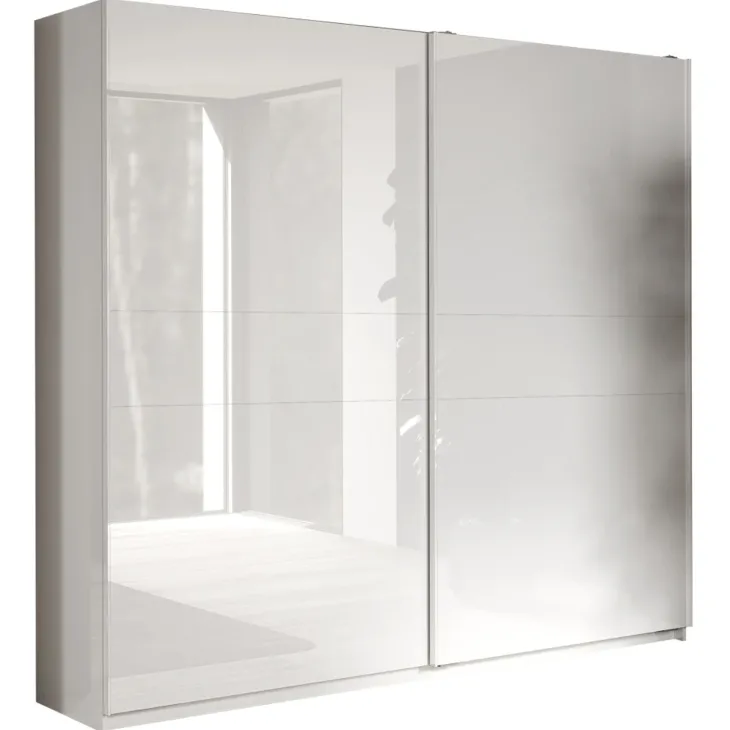 Armadio 257x230h cm 2 ante scorrevoli bianco lucido Clappy