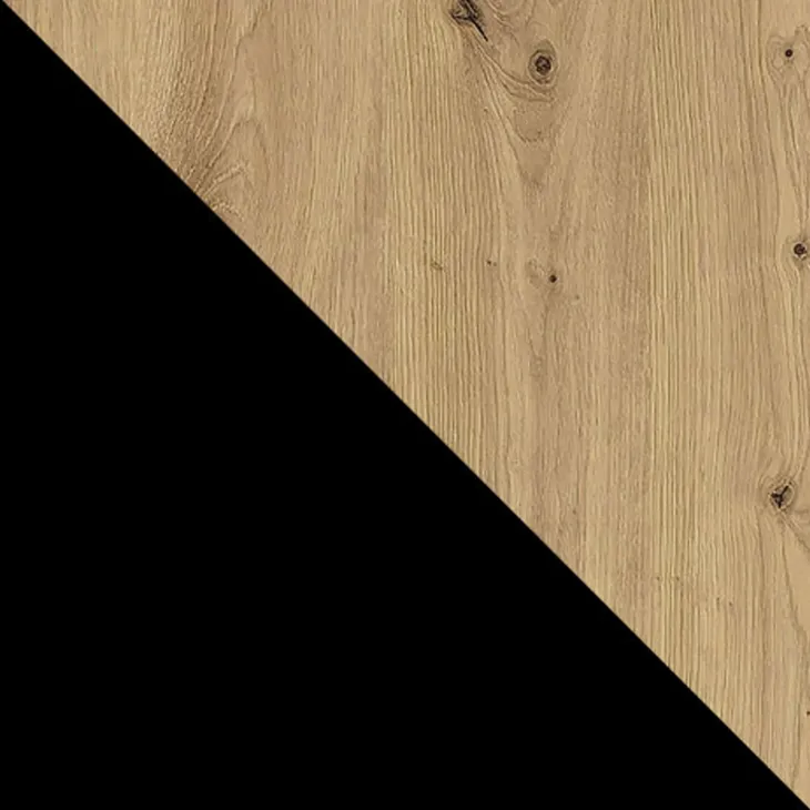 Armadio 200x215h cm 3 ante scorrevoli con specchio rovere nero opaco Silven