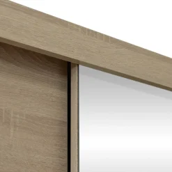Armadio 200x215h cm 3 ante scorrevoli con specchio rovere sonoma bianco opaco Silven