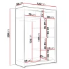 Armadio 120x200h cm 2 ante scorrevoli con specchio bianco Tancredi