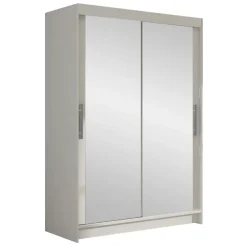 Armadio 120x200h cm 2 ante scorrevoli con specchio bianco Tancredi