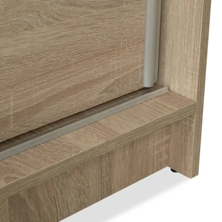 Armadio 200x215h cm 3 ante scorrevoli con specchio rovere sonoma Silven