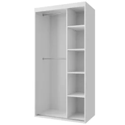 Armadio 100x205h cm 2 ante scorrevoli con specchio bianco Boselia