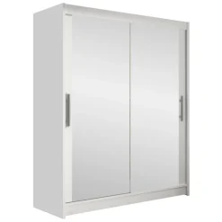 Armadio 150x200h cm 2 ante scorrevoli con specchio bianco Lunysia