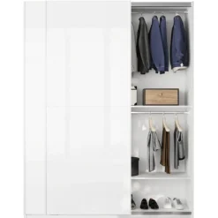 Armadio 180x230h cm 2 ante scorrevoli bianco lucido Clappy