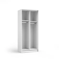 Armadio 80x182h cm 2 ante scorrevoli con specchio bianco Medora