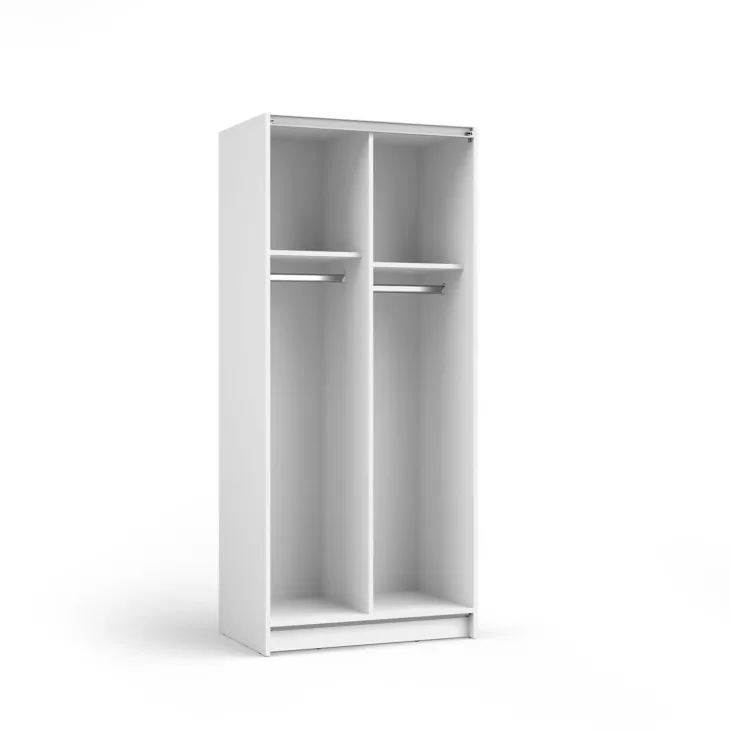 Armadio 80x182h cm 2 ante scorrevoli con specchio bianco Medora