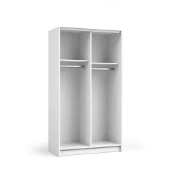 Armadio 100x182h cm 2 ante scorrevoli con specchio bianco Medora