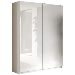 Armadio 180x210h cm 2 ante scorrevoli bianco lucido Clappy