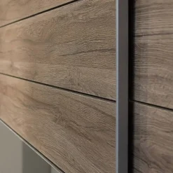 Armadio 270x210h cm 2 ante scorrevoli con specchio rovere scuro Brock Gihome®