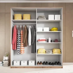 Armadio 200x210h cm 2 ante scorrevoli bianco rovere Nexus Gihome®