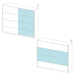 Armadio 221x210h cm 2 ante scorrevoli con specchio bianco Pascal Gihome®