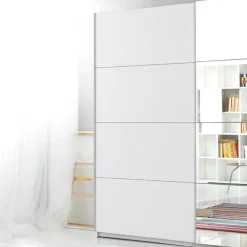 Armadio 200x210h cm 2 ante scorrevoli con specchio bianco opaco Pascal Gihome®
