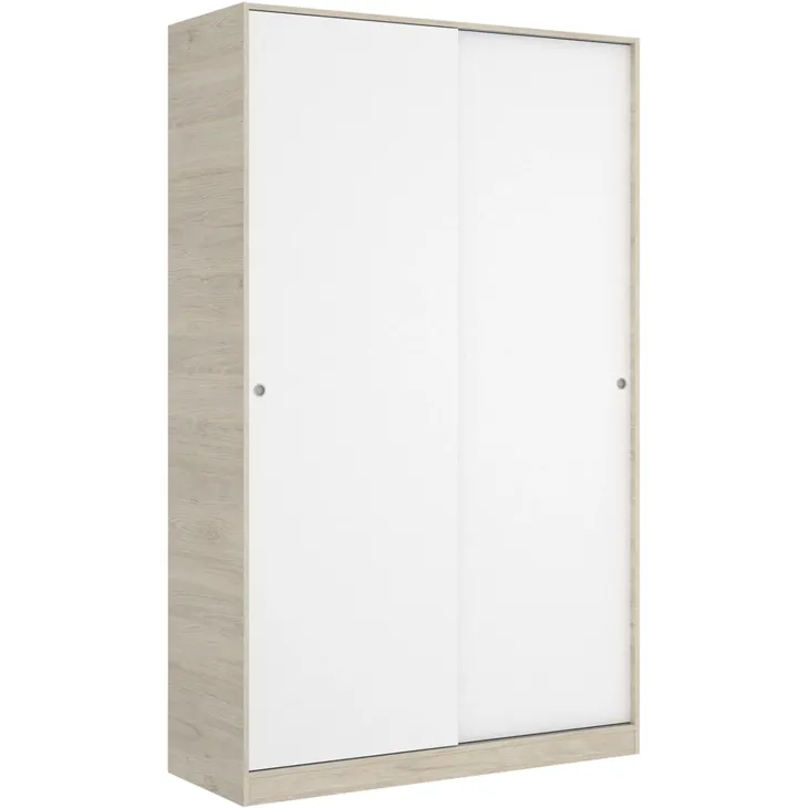 Armadio 120x204h cm 2 ante scorrevoli rovere bianco opaco Royal