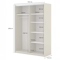 Armadio 150x210h cm 2 ante scorrevoli beige Sansha