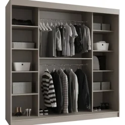Armadio 200x200h cm 2 ante scorrevoli vetrate beige cashmere Elmor