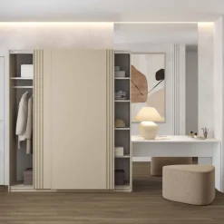 Armadio 180x210h cm 2 ante scorrevoli beige Sansha