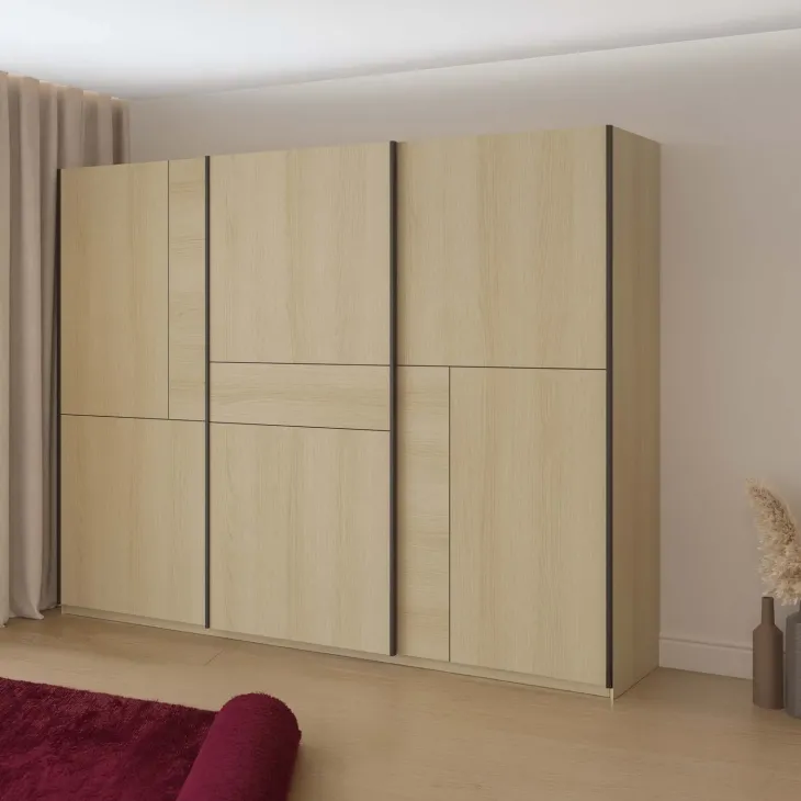 Armadio 270x210h cm 3 ante scorrevoli rovere Procida
