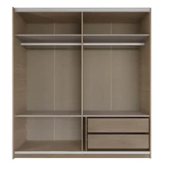 Armadio 200x218h cm 2 ante scorrevoli rovere scuro marrone Rebecca