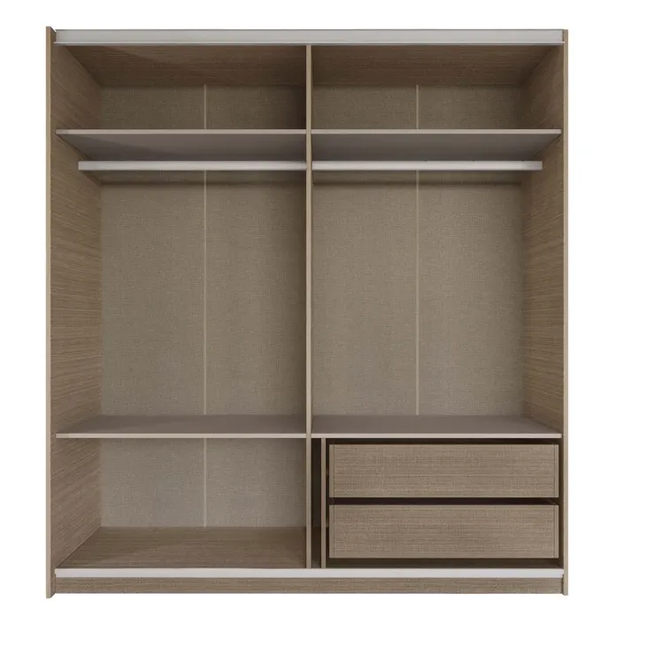 Armadio 200x218h cm 2 ante scorrevoli rovere scuro marrone Rebecca