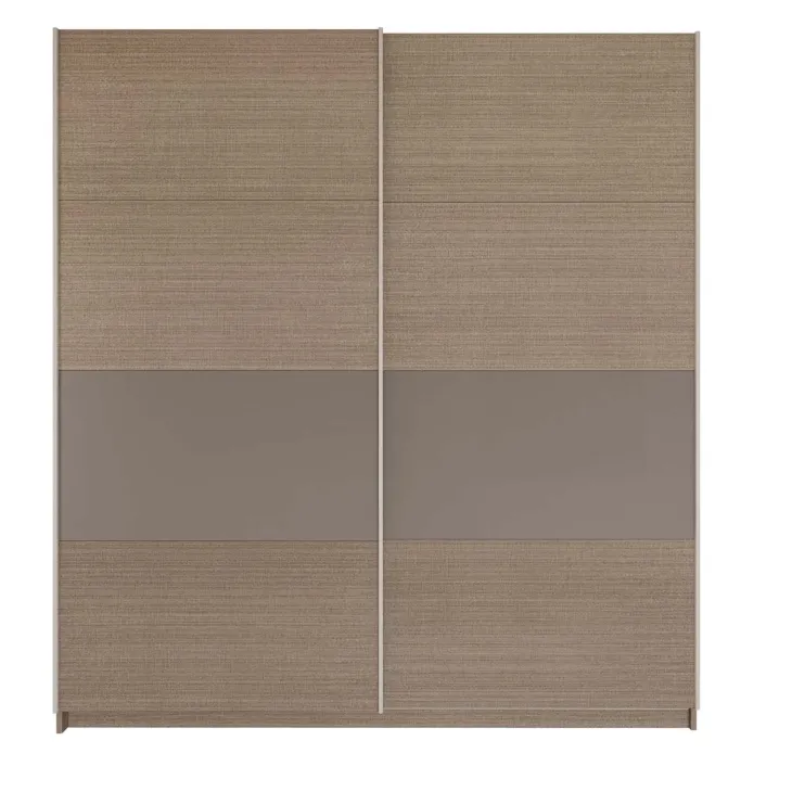 Armadio 200x218h cm 2 ante scorrevoli rovere scuro marrone Rebecca